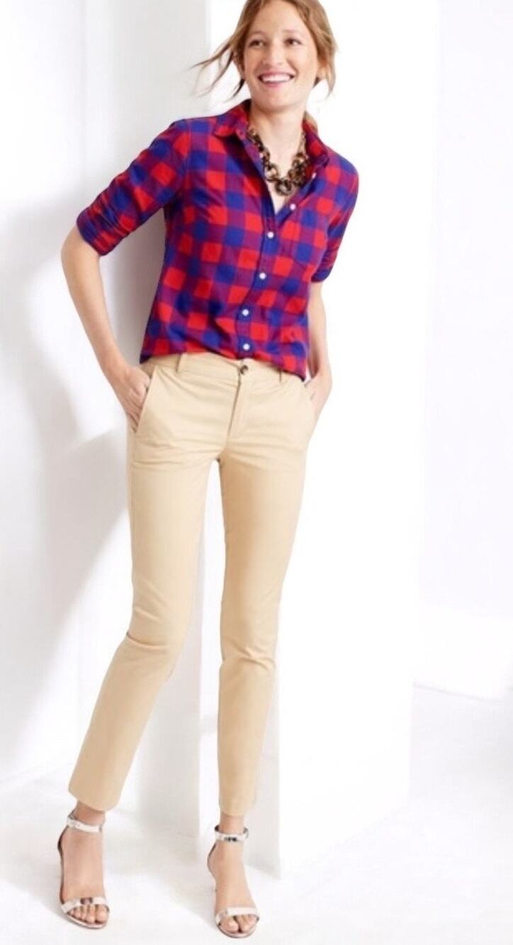 2/$30 J. Crew Laney Skinny Chino Pants Khaki Stretch Low-Rise G9183 Size 0